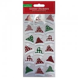 Christmas Glitter Foam Sticker Sheet - Hats (XMA4260)