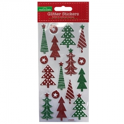Christmas Glitter Foam Sticker Sheet - Christmas Trees (XMA4260)