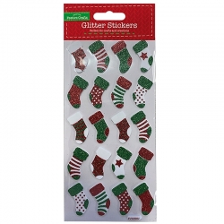 Christmas Glitter Foam Sticker Sheet - Stockings (XMA4260)
