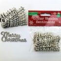 Wooden Glittered Merry Christmas 10 pack - Silver (XMA4073)