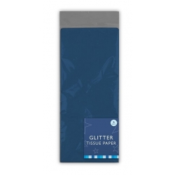 Glitter Tissue Paper 6 Sheets - Navy (FAT5179)