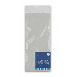 Glitter Tissue Paper 6 Sheets - Silver (FAT5179)