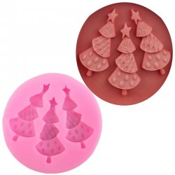 Small Silicone Mould - Funky Christmas Tree Trio
