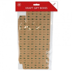 Kraft Printed Flat-pack Gift Boxes - Christmas Trees (XMA4182)