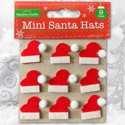 Mini Santa Hat Embellishment 9 Pack (XMA4046)