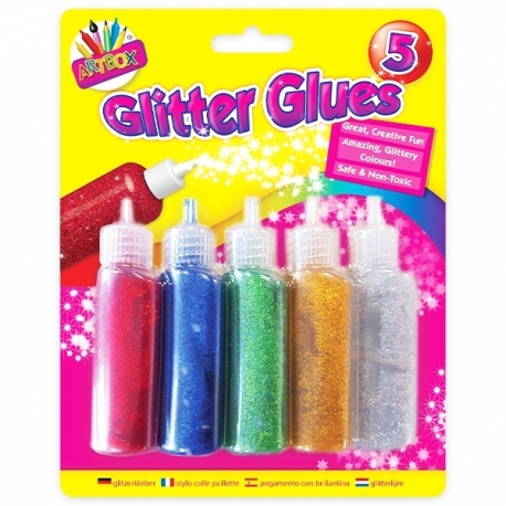 Artbox Assorted Glitter Glues 5 pack (T5031)