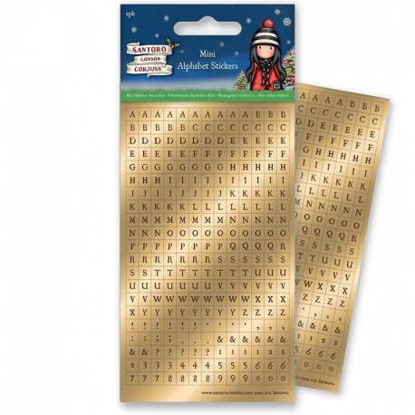 Gorjuss Mini Foil Alphabet Stickers 2 pk - Christmas (GOR 828900)