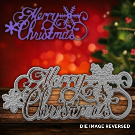 Printable Heaven die - Merry Christmas with Snowflakes (1pc)