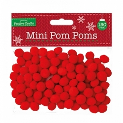 Mini Pom-poms (150pcs) - Red (XMA4048)