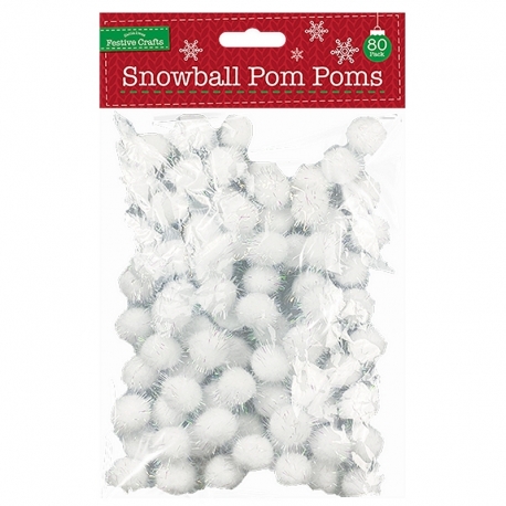 Iridescent Snow Ball Pom-poms 80 pack (XMA4047)