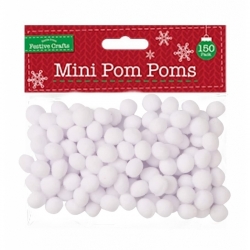 Mini Pom-poms (150pcs) - White (XMA4048)
