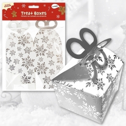 Foiled Treat Boxes 4pk - Silver Snowflakes (XMA4096)