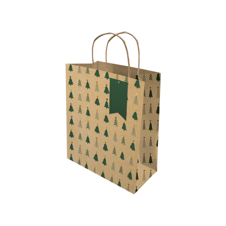 Christmas Foil Kraft Gift Bag - Medium (XMA5683)