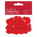 Create Christmas Wooden Shapes (30pcs) - Mini Snowman Red (PMA 174593)