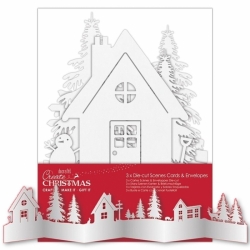 Create Christmas Die-cut Scene Cards & Envelopes - White (PMA 150926)