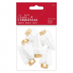 Create Christmas Mini Christmas Trees 6 pack - White (PMA 356971)
