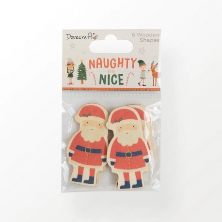 Dovecraft Christmas Naughty or Nice Wooden Santas (DCWDN129x21)