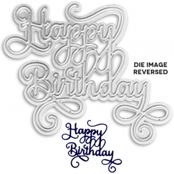 Printable Heaven die - Swirl Happy Birthday (1pc)