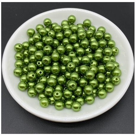 4mm Round Pearl Beads - Christmas Green (200 pack)