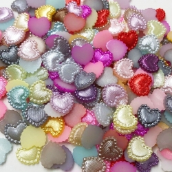 1cm Flatback Pearl Hearts Assorted (50pcs)