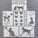 Medium Reusable Stencil Set - Cats (6pcs)