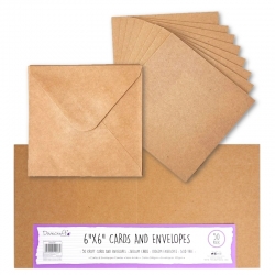 Dovecraft Essentials Cards & Envelopes 50 pack 6 x 6 - Kraft