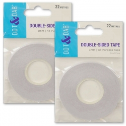 2 for 1 OFFER - 2 x Dot & Dab Double-Sided Tape 3mm x 22m (DDADH029 x 2)