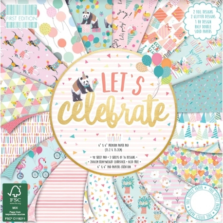 First Edition 6 x 6 Paper pad - Let's Celebrate (FEPAD190)