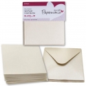 Papermania 3" x 3" Cards/Envelopes (20pk 300gsm) - Pearlised Cream (PMA 151003)