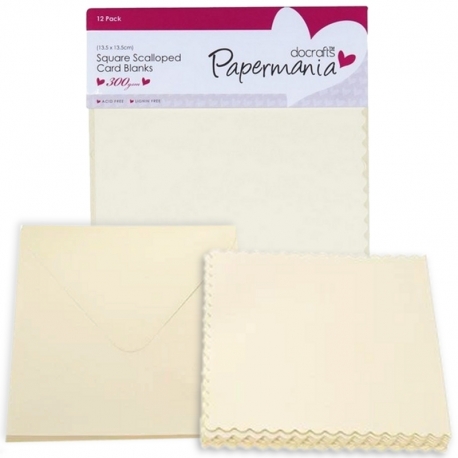 Papermania Square Scalloped Cards/Envelopes 13.5 x 13.5cm (12pk