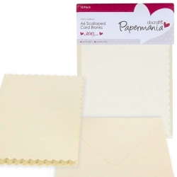 Papermania A6 Cards/Envelopes 12 pack 300gsm - Scalloped Cream (PMA 150112)