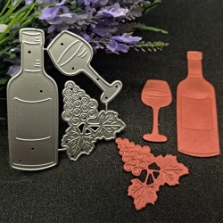 Printable Heaven Small die - Wine Bottle & Glass Set (3pcs)