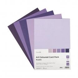Dovecraft A4 Coloured Card 180gsm - Purples (DCCRD015)
