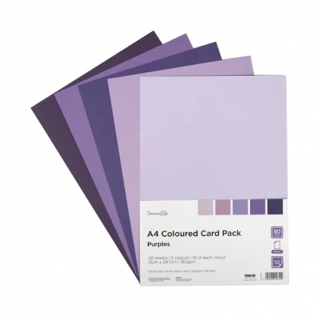 Dovecraft A4 Coloured Card 180gsm - Purples (DCCRD015)