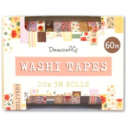 Dovecraft Washi Tapes Box 20 Rolls - Pastel (DCWTB049)