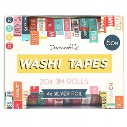 Dovecraft Washi Tapes Box 20 Rolls - Sentiments (DCWTB05)