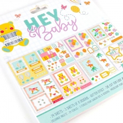 Dovecraft Hey Baby 8"x8" Glittered Die-cut Decoupage Pad
