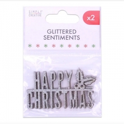 Simply Creative Glittered Happy Christmas 2 pack (SCTOP056X19)