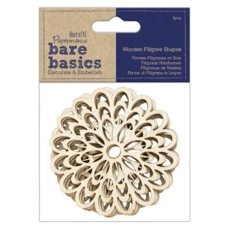 Wood Shapes - Bare Basics Flower 4pcs (PMA 174510)