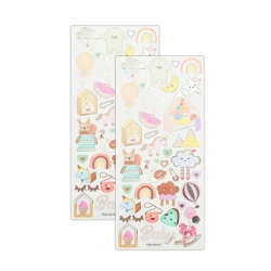 2 for 1 OFFER 2 x Foiled Stickers - Baby Girl (2 x PMA 806107)