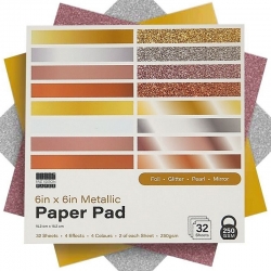 6x6 First Edition Metallic-effect Paper Pad (FEPAD248)