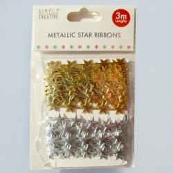 Simply Creative Christmas Metallic Star Ribbon (SCRBN010X21)