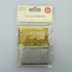 Simply Creative Christmas Metallic Ribbon Gold/Silver