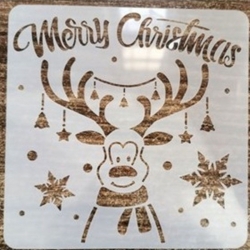 13 x 13cm Reusable Stencil - Rudolph Merry Christmas (1pc)