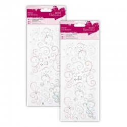 2 for 1 Offer - 2 x Glitter Dot Stickers, Flourishes Teal &