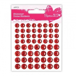 Shimmer Dome Stickers (60pcs) - Red (PMA 805900)