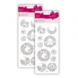 2 for 1 Offer - 2 x Colour-in Glitter Stickers - Floral Wreaths