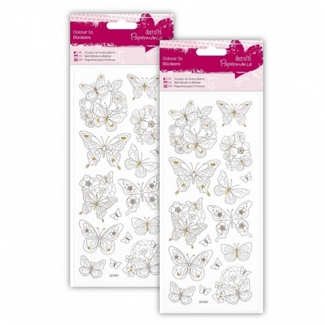 2 for 1 Offer - 2 x Colour-in Glitter Stickers - Butterflies