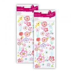 2 for 1 Offer - 2 x Coloured Stickers - Foil Flower Jars (PMA 806108 x 2)