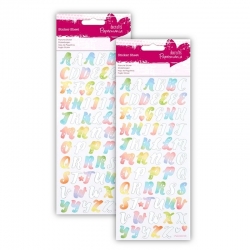2 for 1 Offer - 2 x Coloured Stickers - Foil Watercolour Alphas (PMA 806109 x 2)